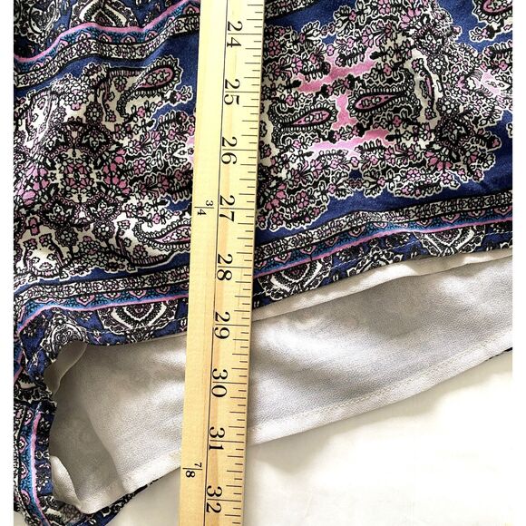 Lulus Bright Alright Ivory Blue Print Romper Surplice Bodice Open Back Sz XL - Picture 7 of 10